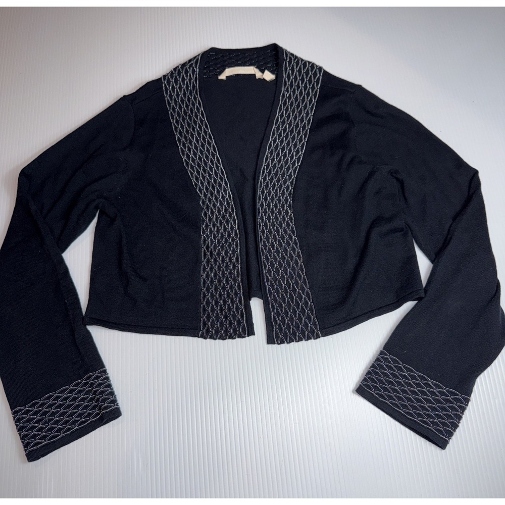 Soft Surrounding Bonita Bolero Cardi Black silver detailing on the trim cuffs PS